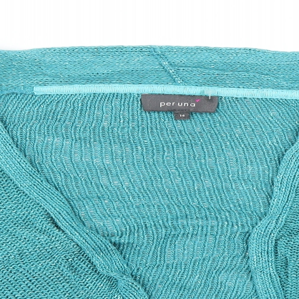 M&S Womens Green   Cardigan Jumper Size 14