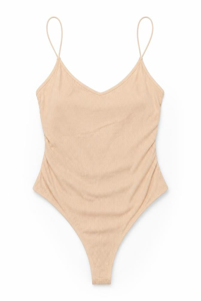 Front view of ASOS women’s pink leotard one-piece, size UK 8