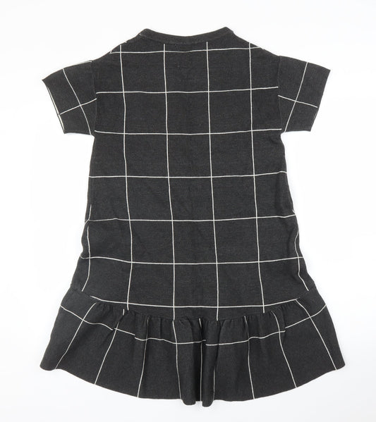 Fancy Collection Womens Grey Check  A-Line  Size L