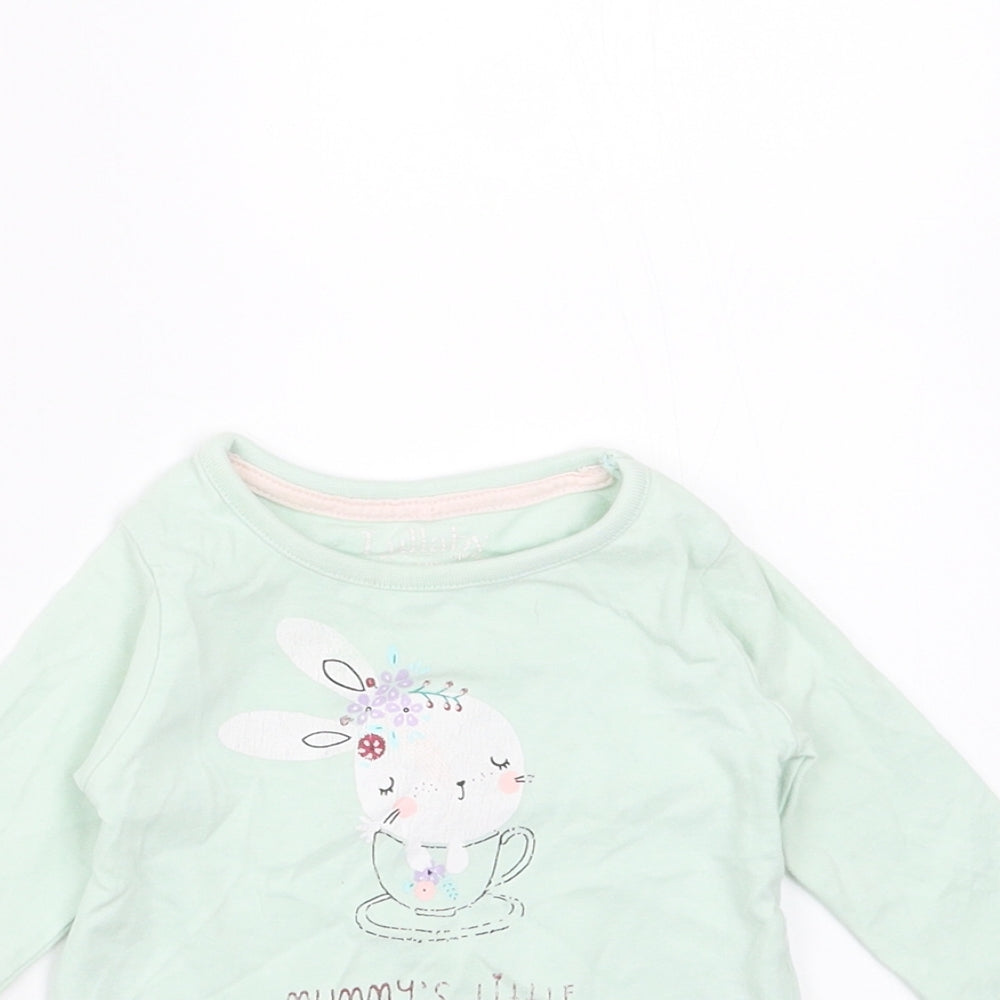 Lullaby Girls Green   Basic T-Shirt Size 0-3 Months  - rabbit