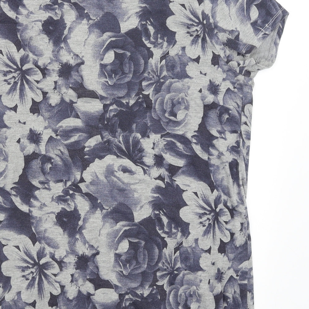 Soon Womens Blue Floral  Wrap Jumper Size 16
