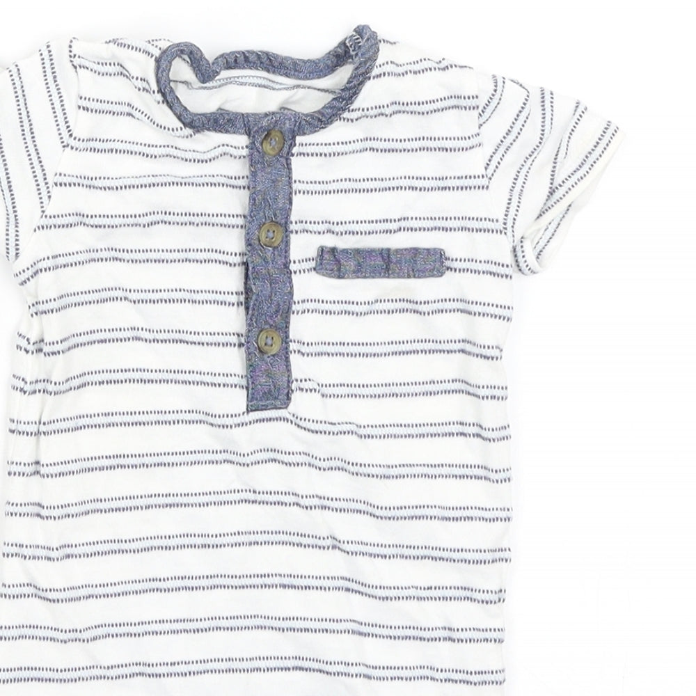 Matalan Baby White Striped  Romper One-Piece Size 6-9 Months