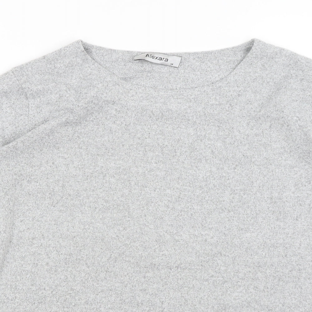 Alexara Womens Grey   Pullover Jumper Size 14