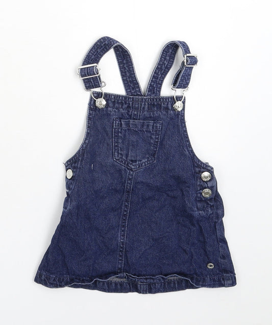 Maine Girls Blue  Denim Pinafore/Dungaree Dress  Size 12-18 Months
