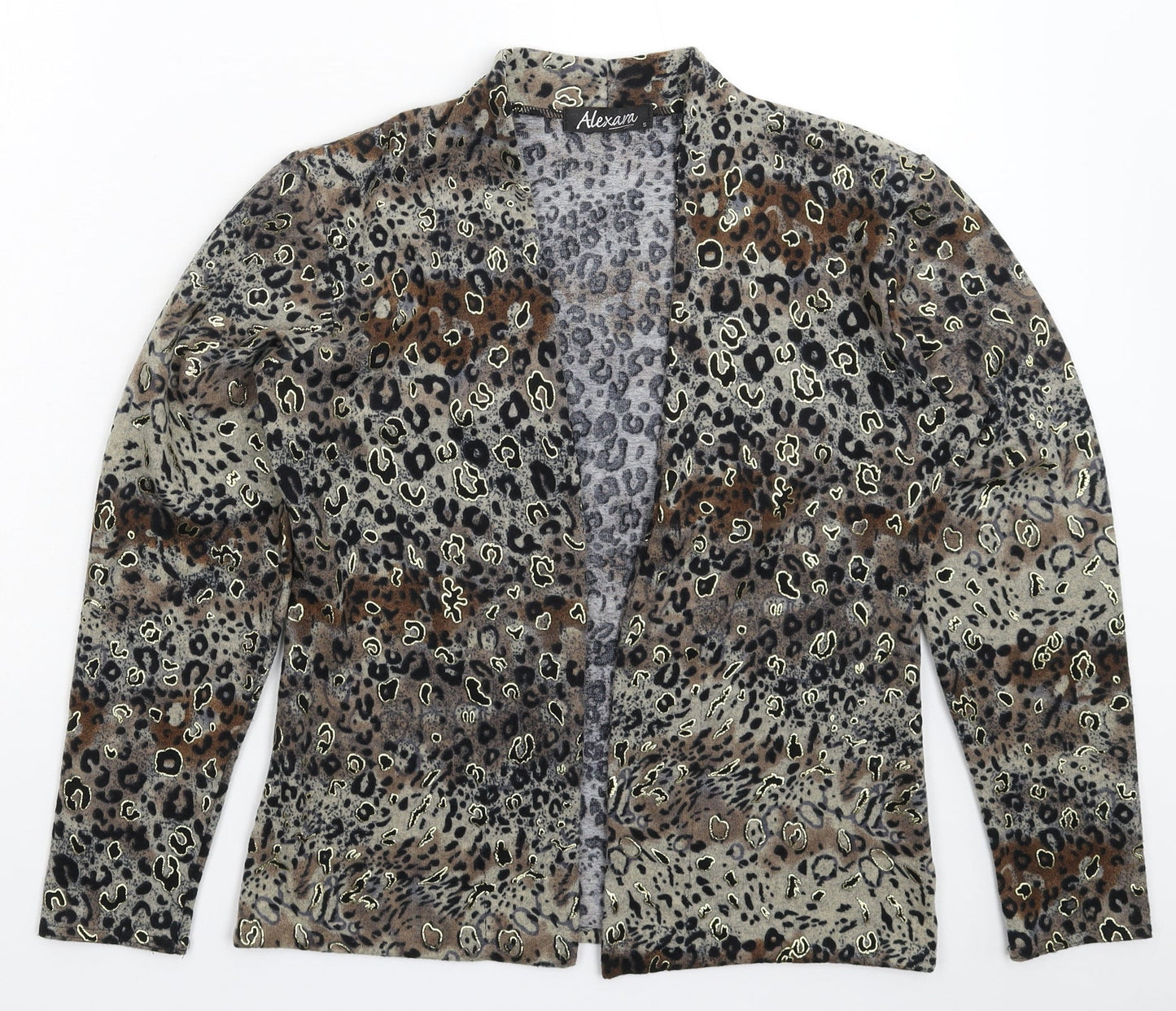 Alexara Womens Multicoloured Animal Print  Cardigan Jumper Size S