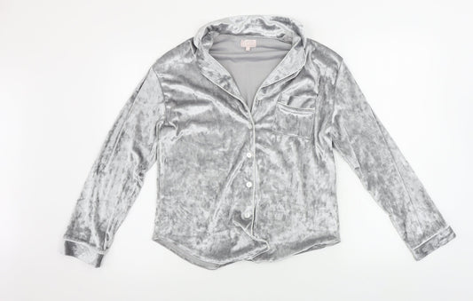 ala mode Womens Grey   Basic Button-Up Size 8
