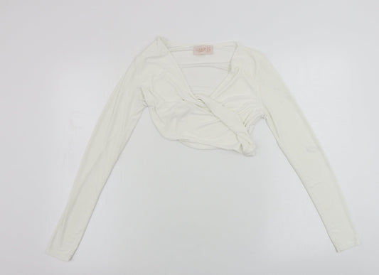 Club London Womens White   Basic T-Shirt Size 10