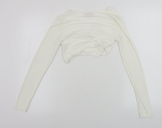 Club London Womens White   Basic T-Shirt Size 10