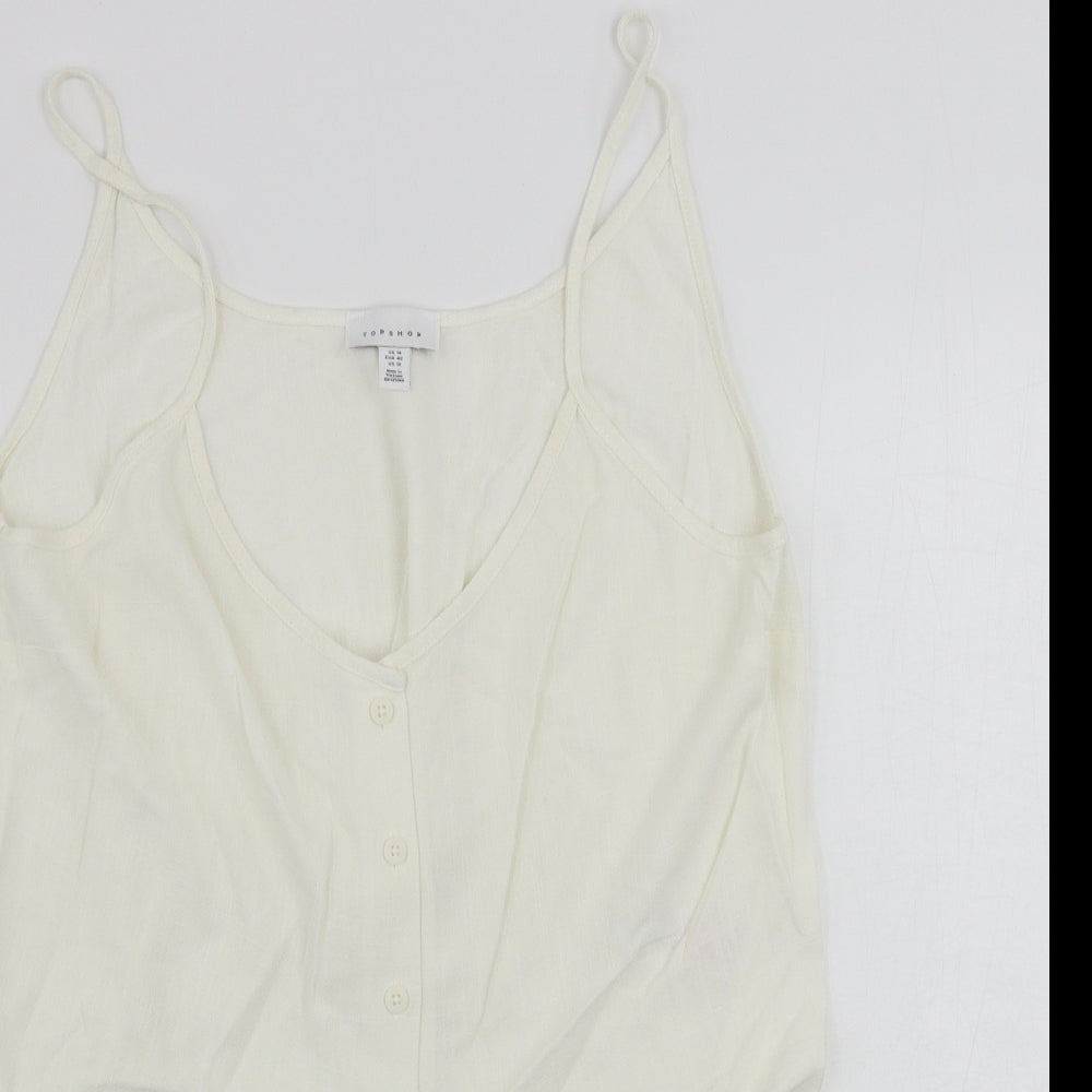 Topshop  Womens Ivory   Basic Tank Size 14