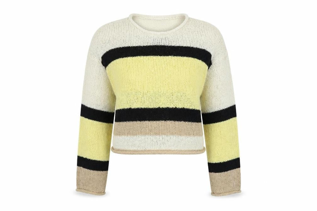 H&M  Womens Beige Striped  Pullover Jumper Size S