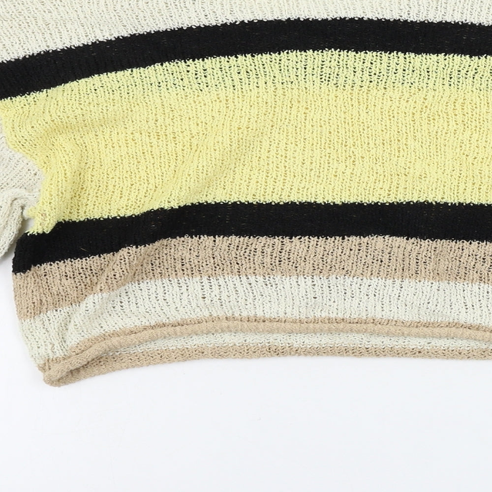 H&M  Womens Beige Striped  Pullover Jumper Size S