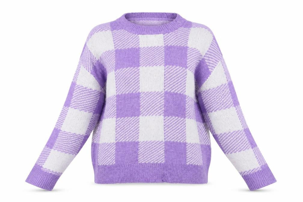 Primark  Womens Purple Check  Pullover Jumper Size S