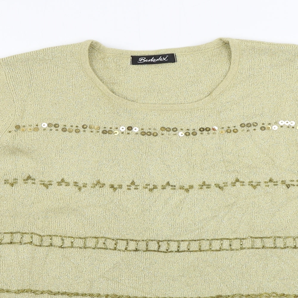 Berkertex  Womens Beige Striped  Pullover Jumper Size 14
