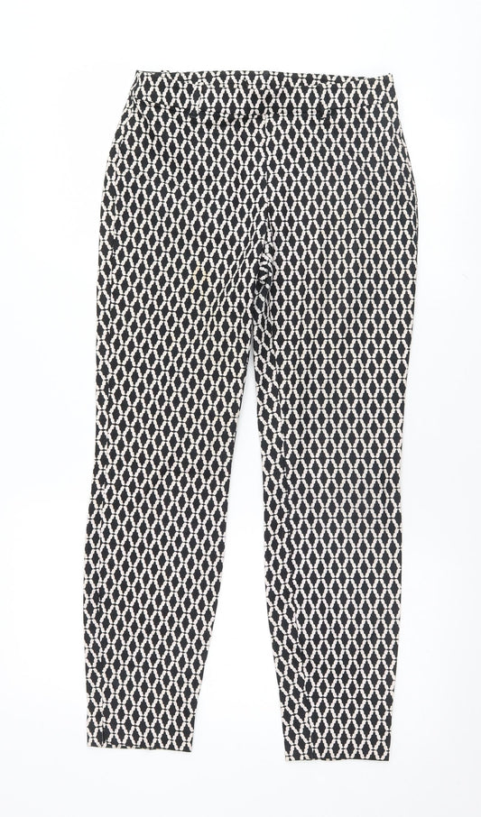 Preworn Womens Black Argyle/Diamond  Trousers  Size 28 L26.5 in