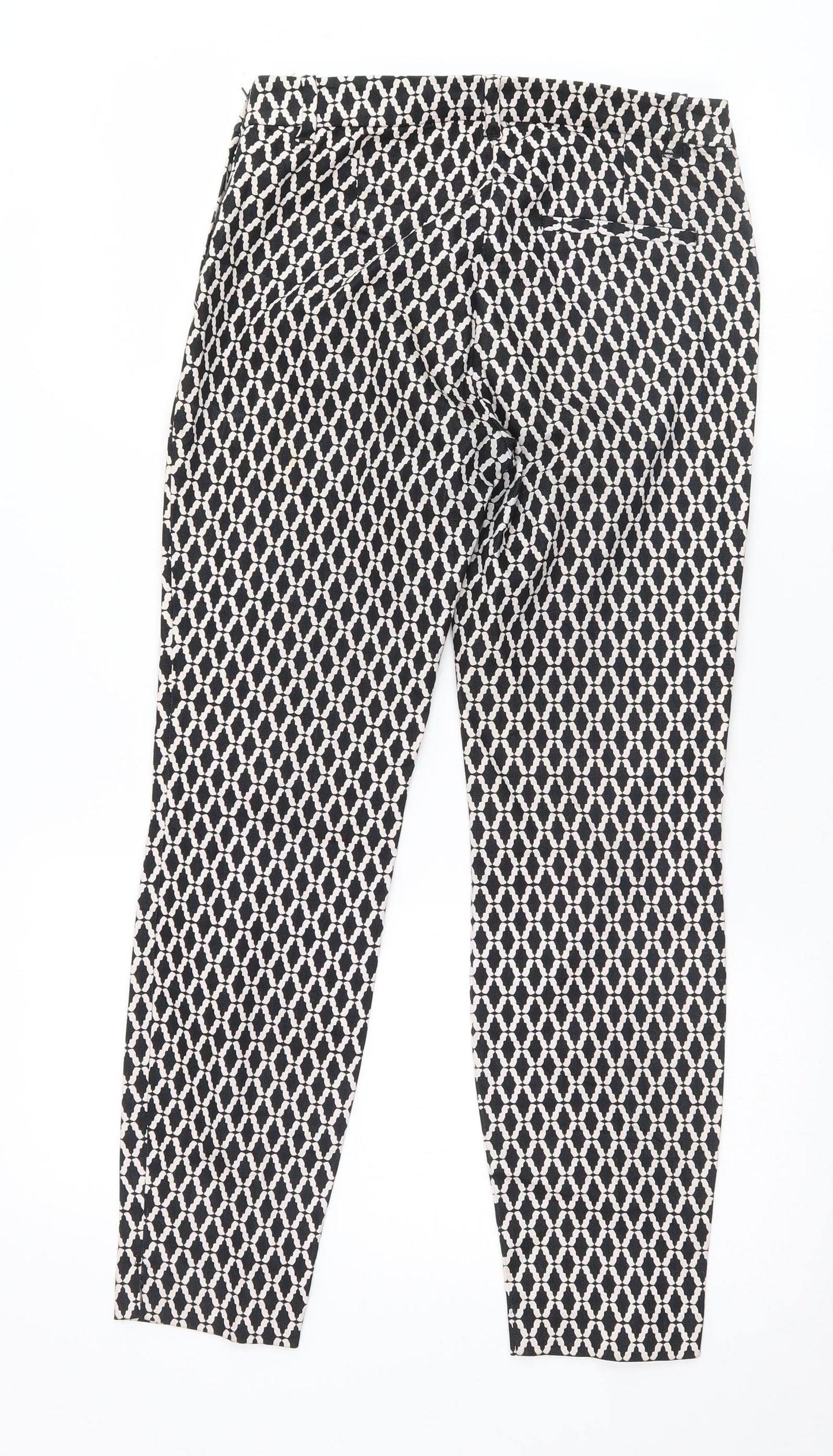 Preworn Womens Black Argyle/Diamond  Trousers  Size 28 L26.5 in