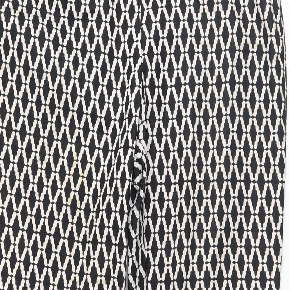 Preworn Womens Black Argyle/Diamond  Trousers  Size 28 L26.5 in