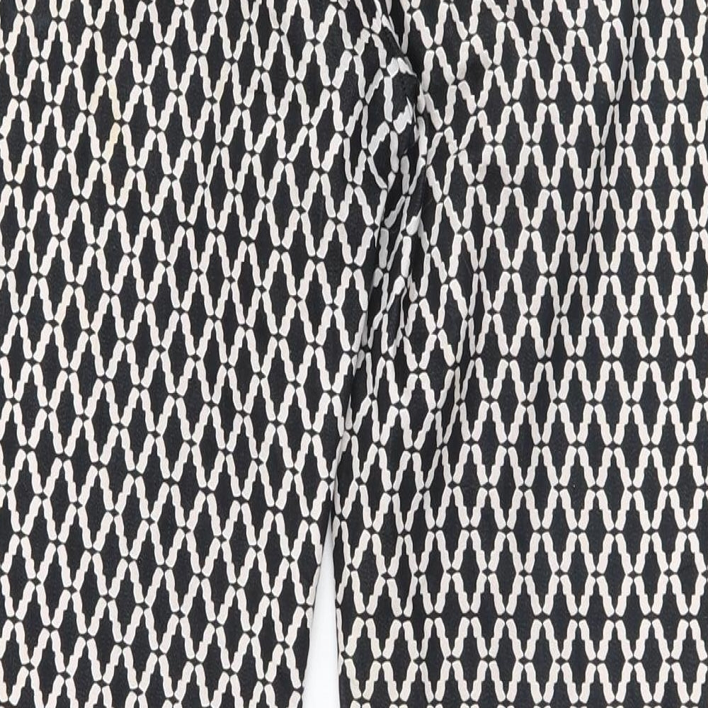 Preworn Womens Black Argyle/Diamond  Trousers  Size 28 L26.5 in