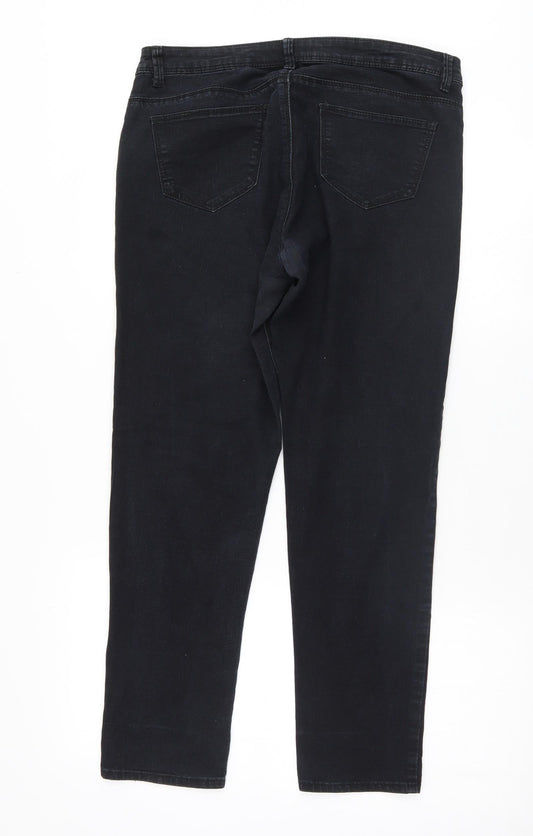 Denim & Co. Womens Black   Skinny Jeans Size 14 L26 in