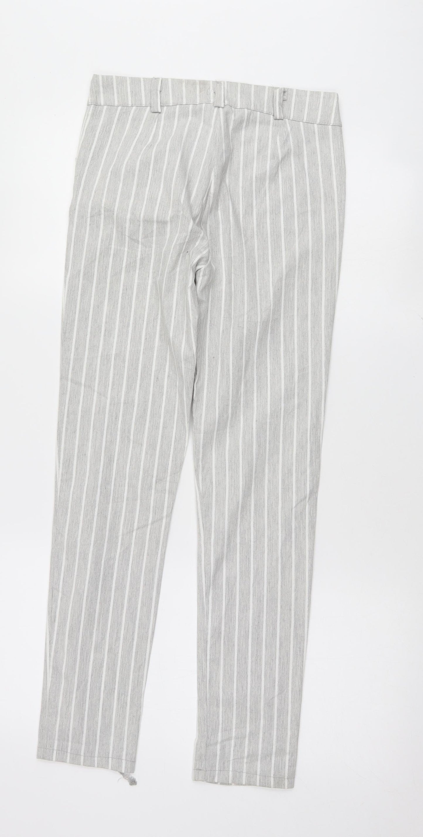 Preworn Womens Grey Striped  Trousers  Size S L27 in