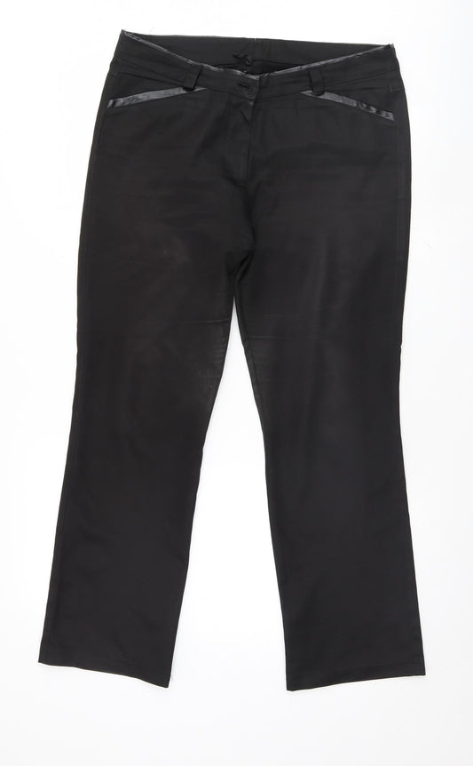 Preworn Womens Black   Trousers  Size 35 L27 in