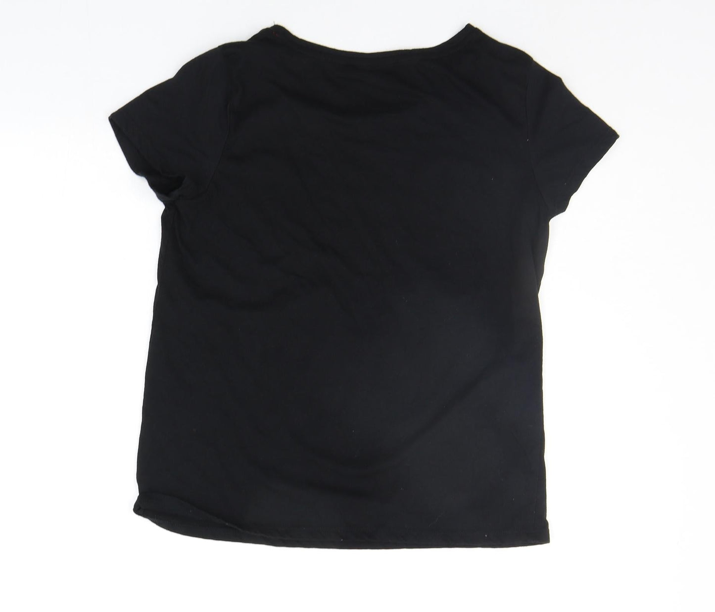 F&F Womens Black Solid  Top Pyjama Top Size 8  - christams