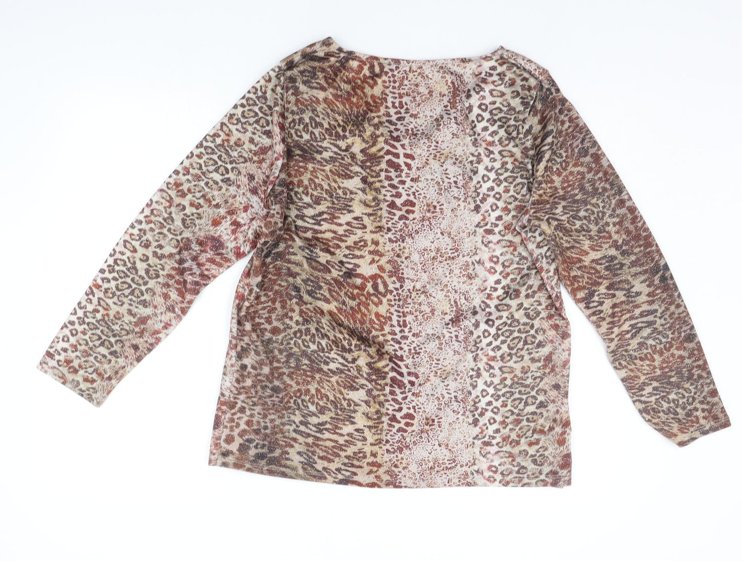 Punt Roma Womens Beige Animal Print  Pullover Jumper Size M