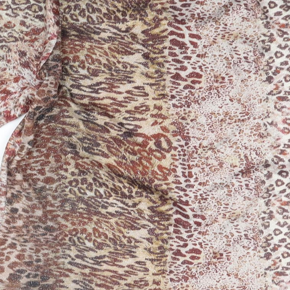 Punt Roma Womens Beige Animal Print  Pullover Jumper Size M