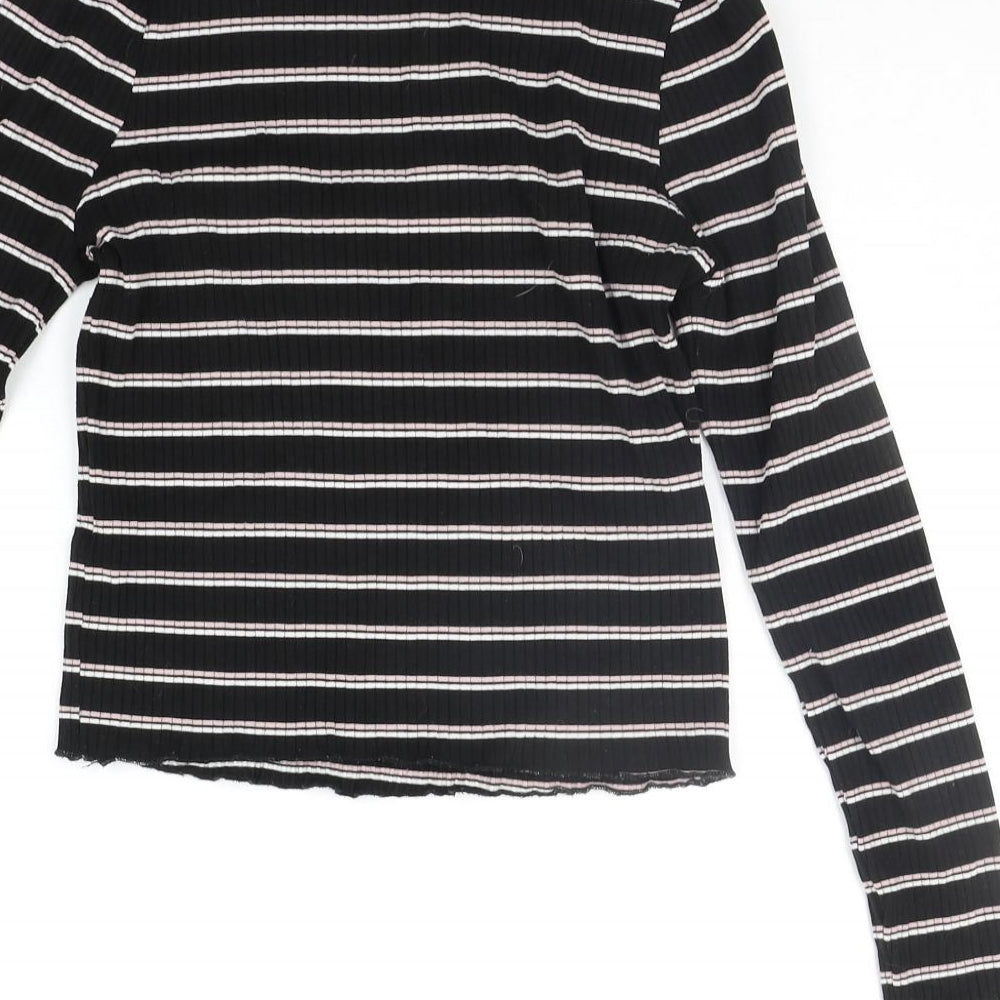 ASOS Womens Black Striped  Pullover Jumper Size 12