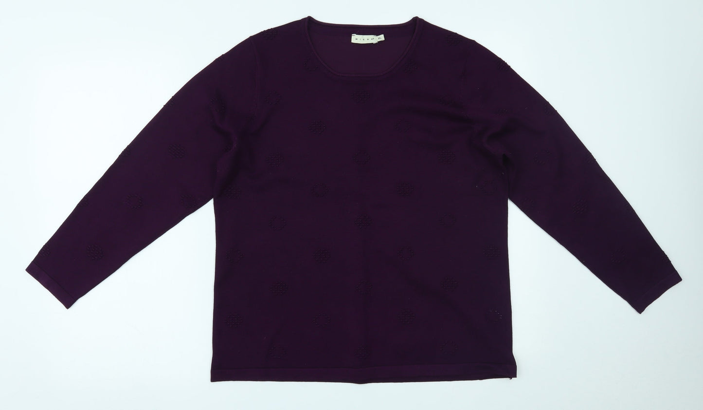MICHA Womens Purple   Basic Blouse Size XL