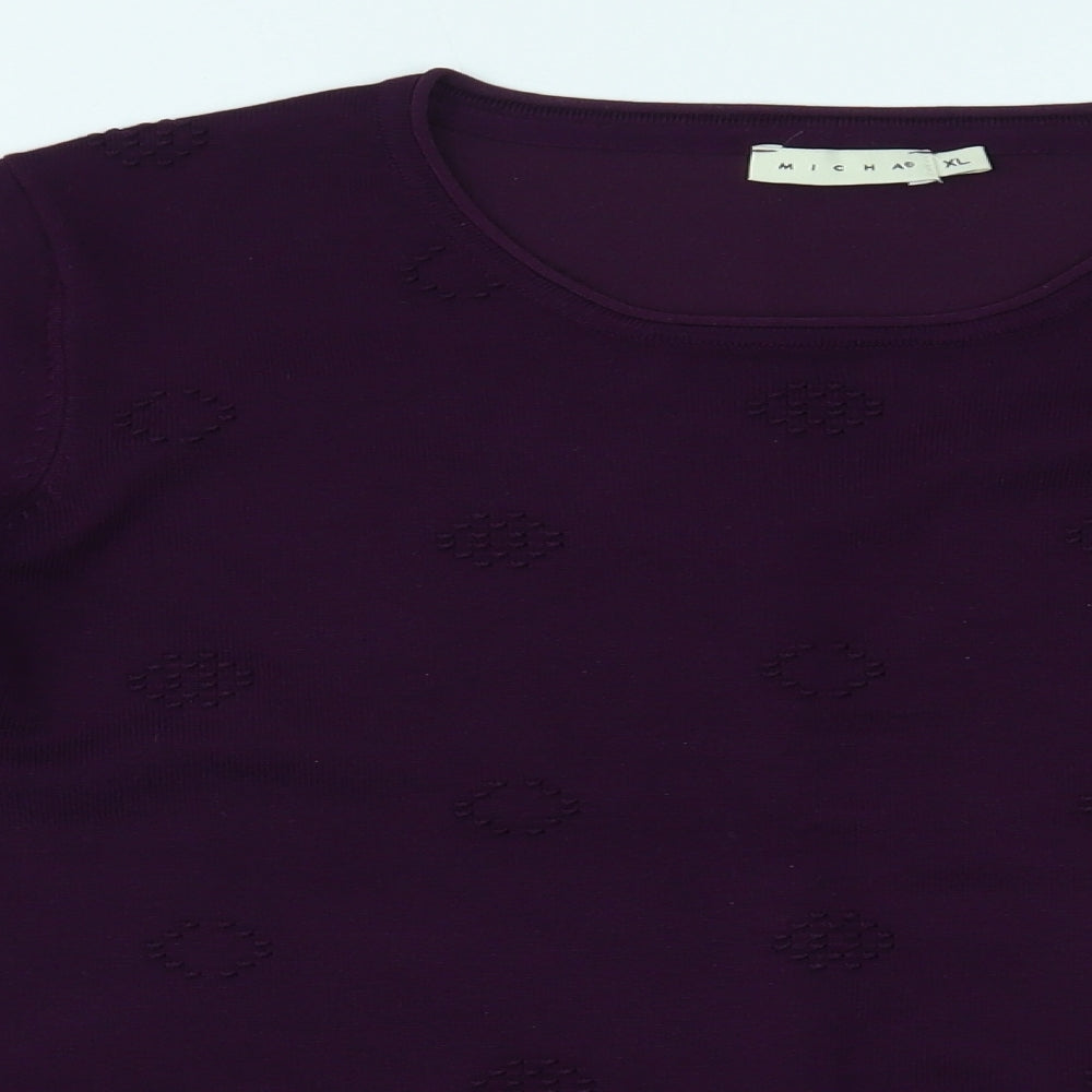 MICHA Womens Purple   Basic Blouse Size XL
