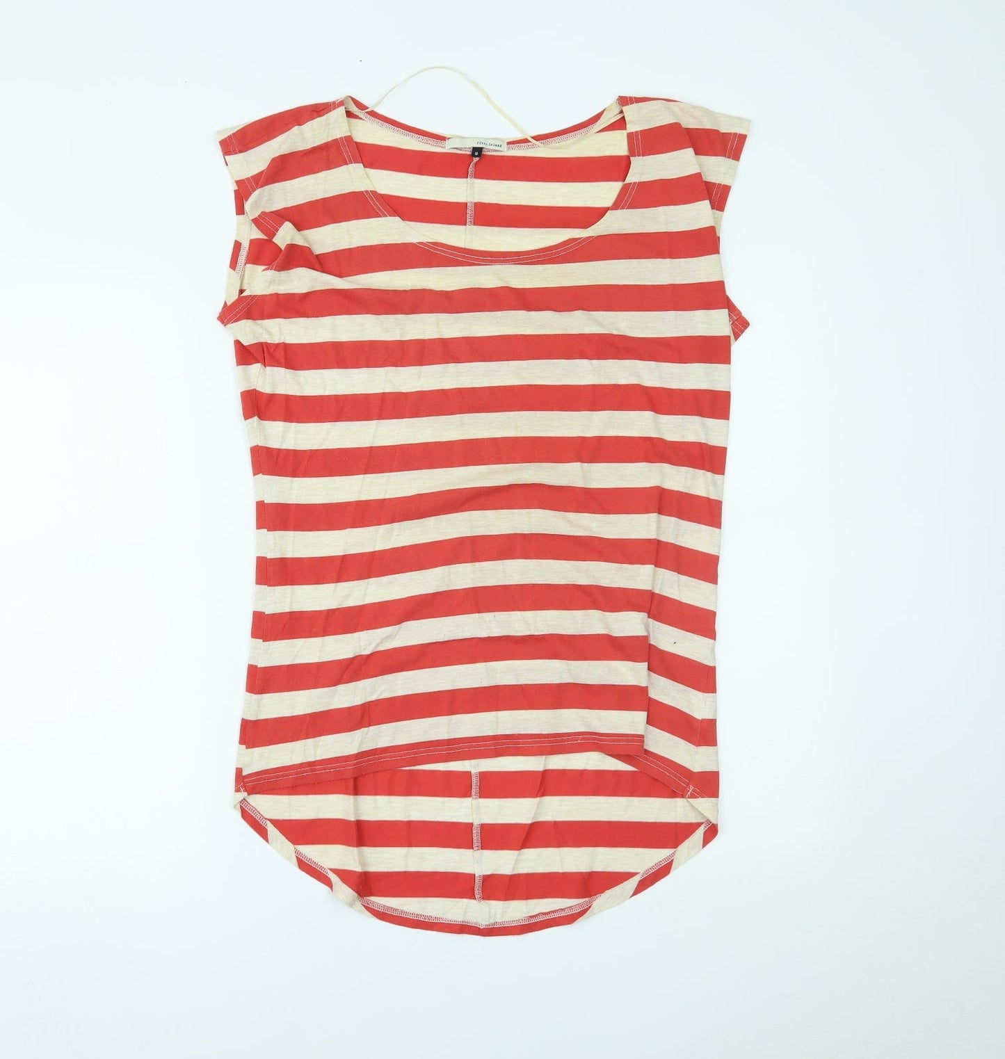 River Island Womens Red Striped  Basic T-Shirt Size 8