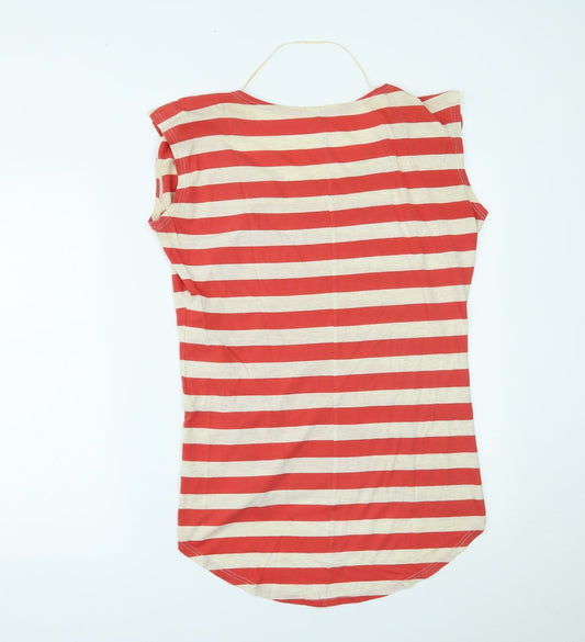 River Island Womens Red Striped  Basic T-Shirt Size 8