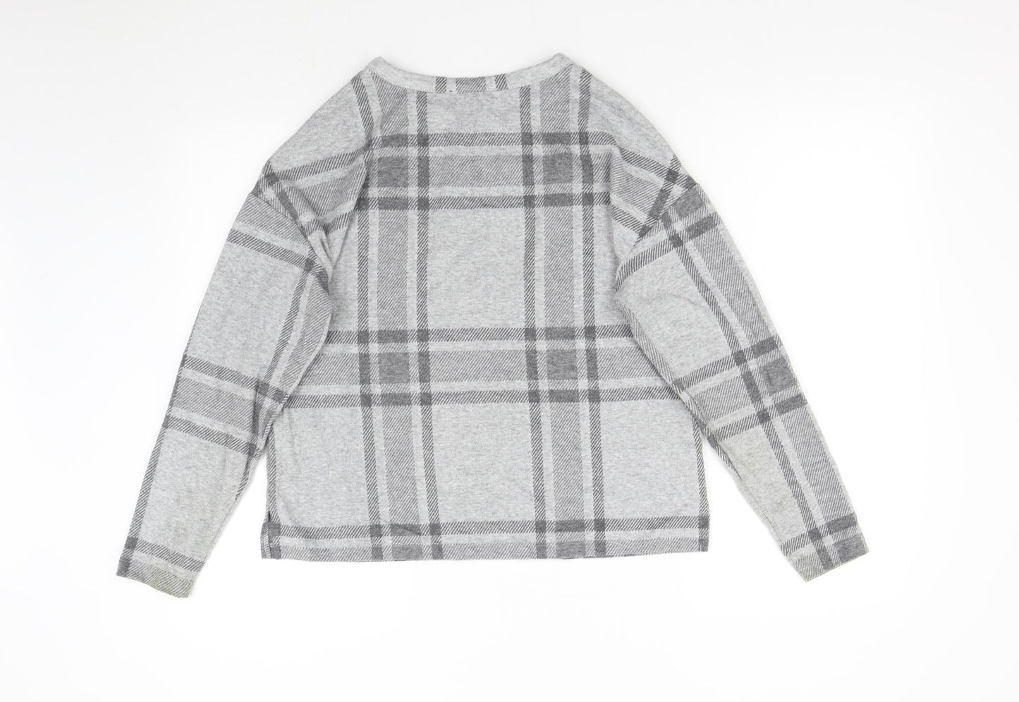 M&S Womens Grey Check  Pullover Jumper Size 10