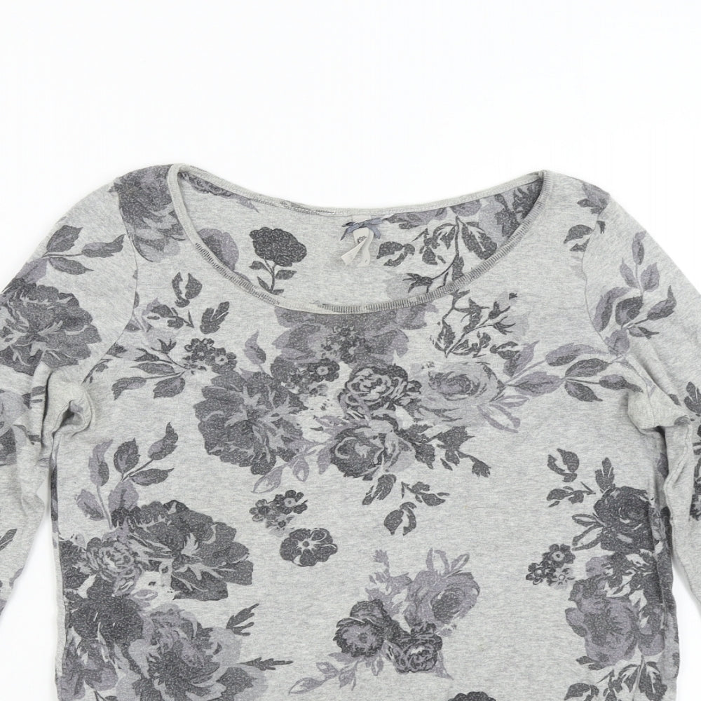 NEXT Womens Grey Floral  Pullover Jumper Size 6