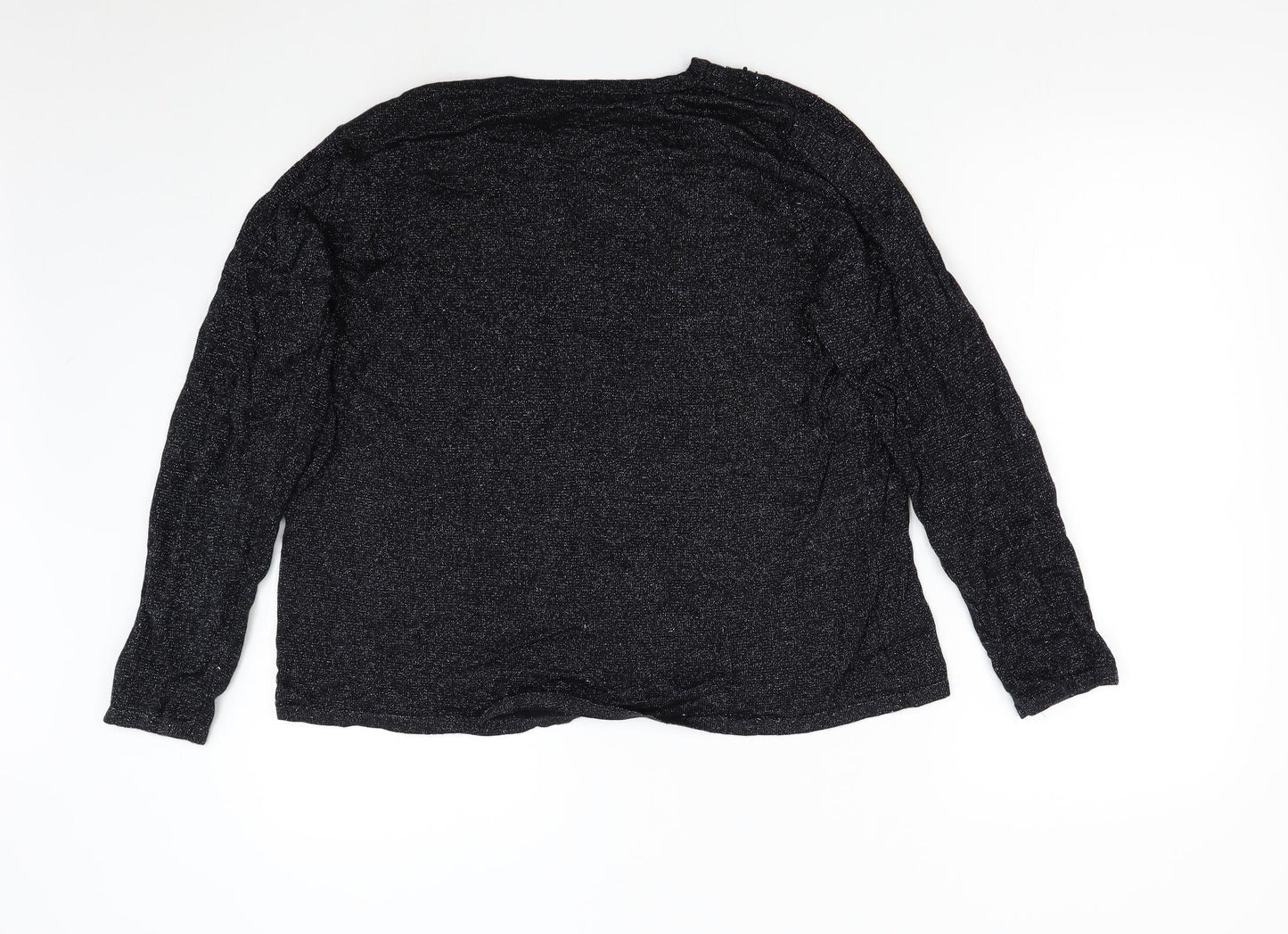 BM Collection Womens Black  Knit Pullover Jumper Size L