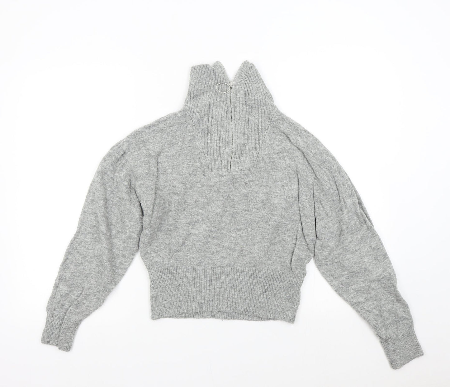 H&M Girls Grey  Knit Pullover Jumper Size XS