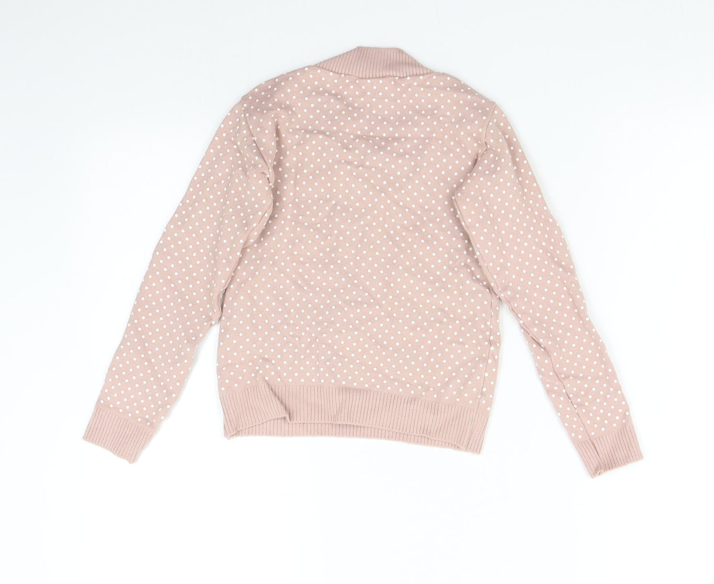 Maria Chaves Girls Pink Polka Dot Knit Pullover Jumper Size M