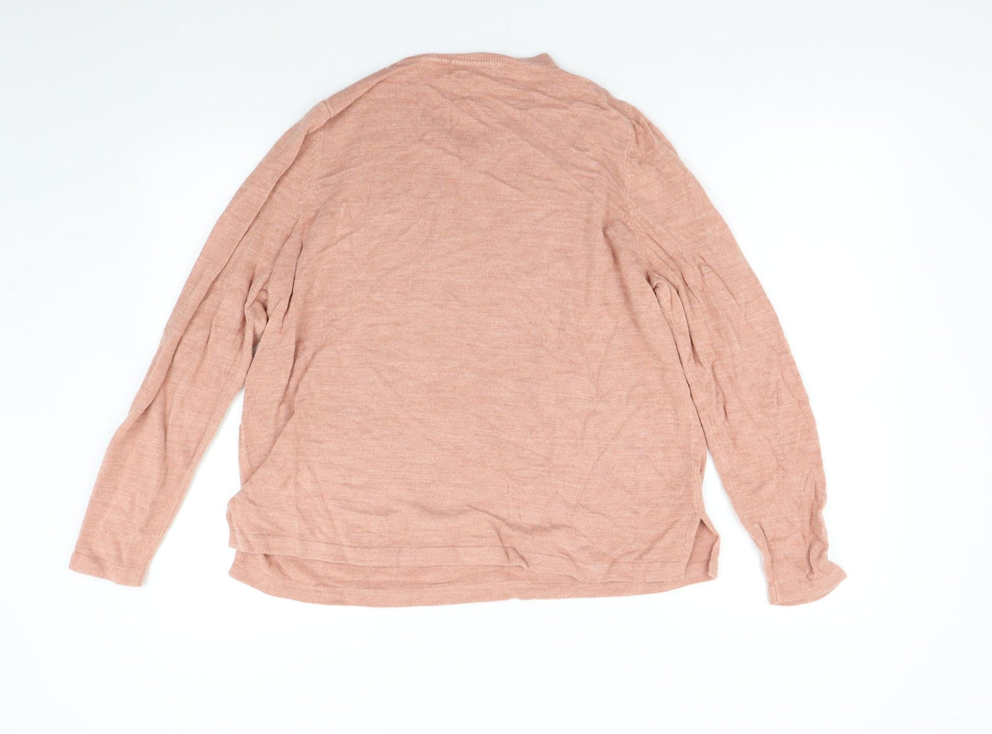M&S Womens Orange  Knit Pullover Jumper Size 18