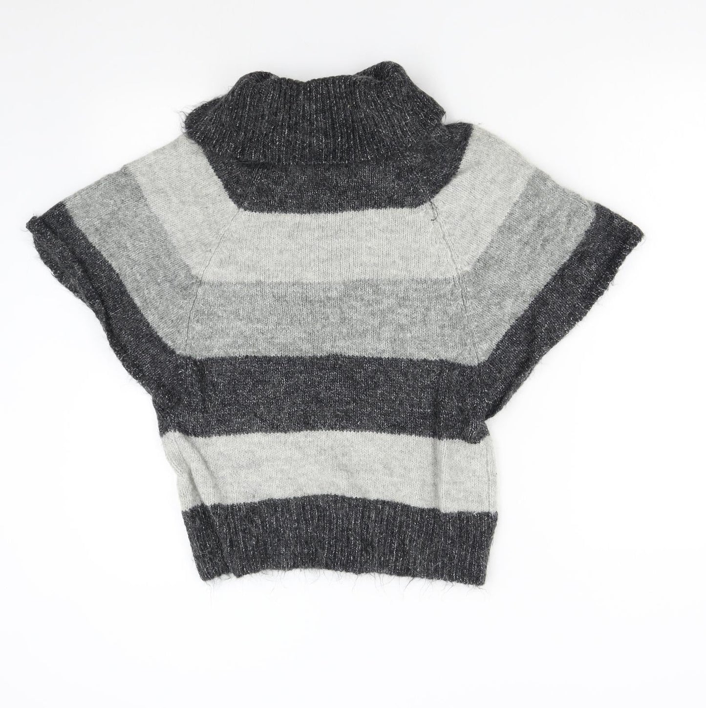 New Look Womens Grey Striped Knit Pullover Jumper Size 10
