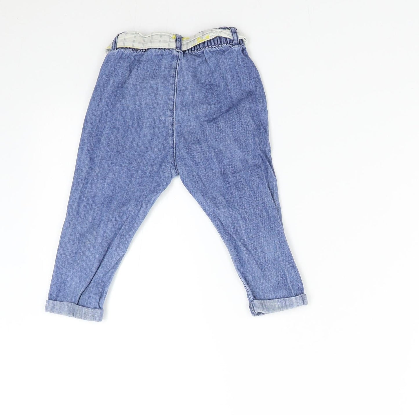 M&S Baby Blue  Denim Sweatpants Jeans Size 9-12 Months