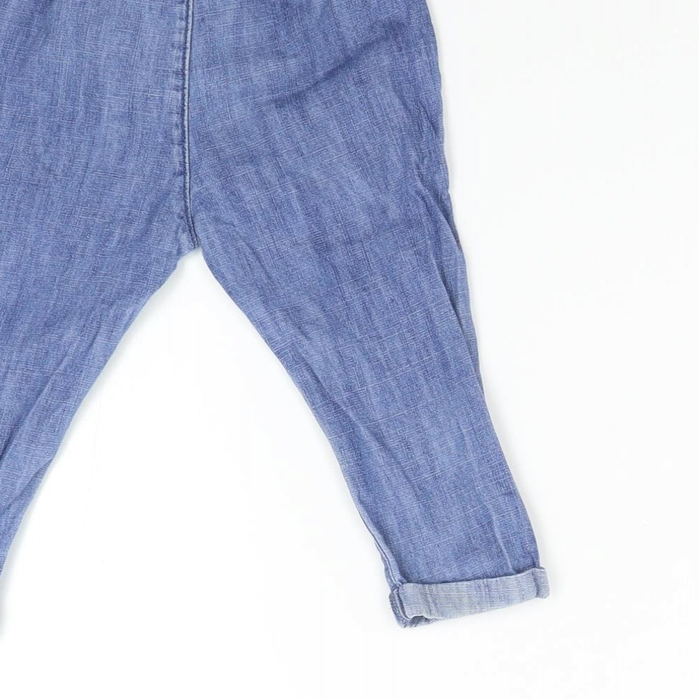 M&S Baby Blue  Denim Sweatpants Jeans Size 9-12 Months