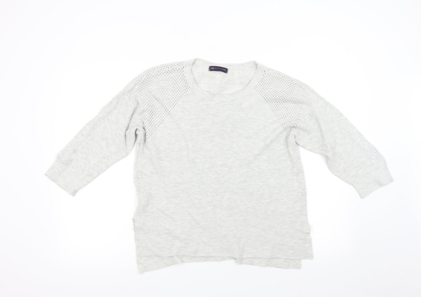 M&S Womens Grey  Knit Pullover Jumper Size 16