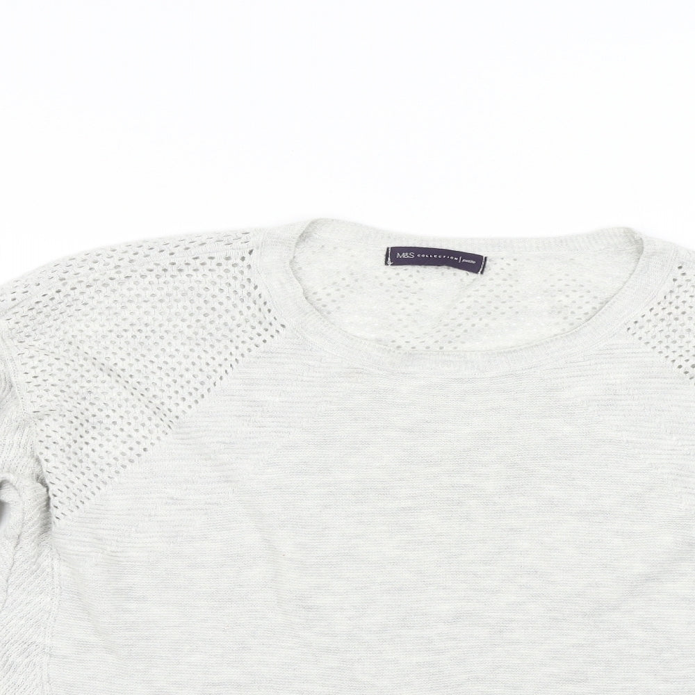 M&S Womens Grey  Knit Pullover Jumper Size 16