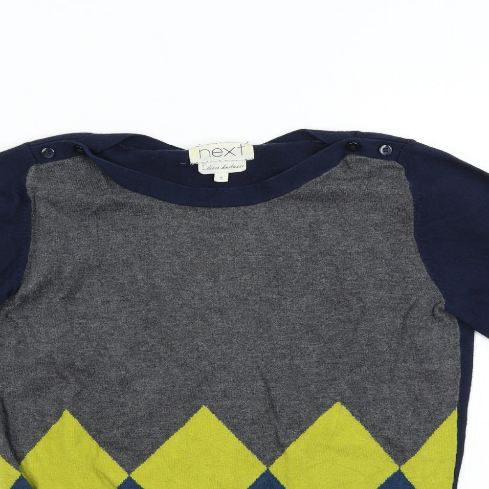 NEXT Womens Multicoloured  Knit Pullover Jumper Size 8