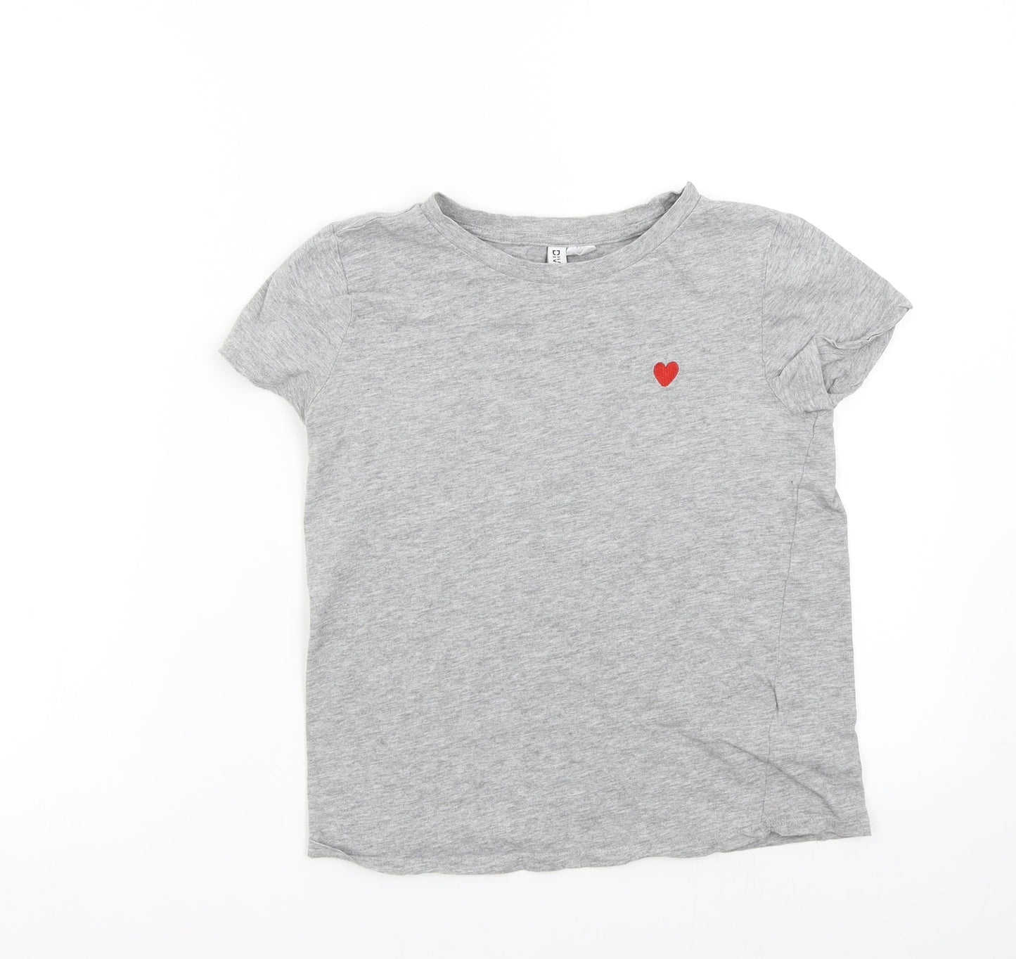 H&M Womens Grey   Basic T-Shirt Size XS  - Heart