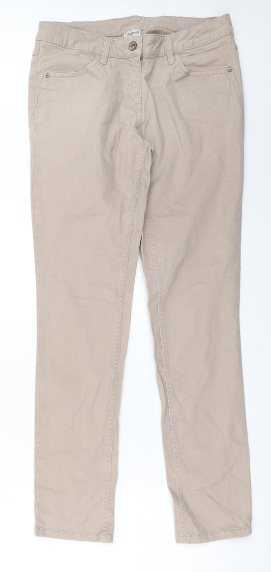 UpFashion Womens Beige   Straight Jeans Size 28 in L32 in