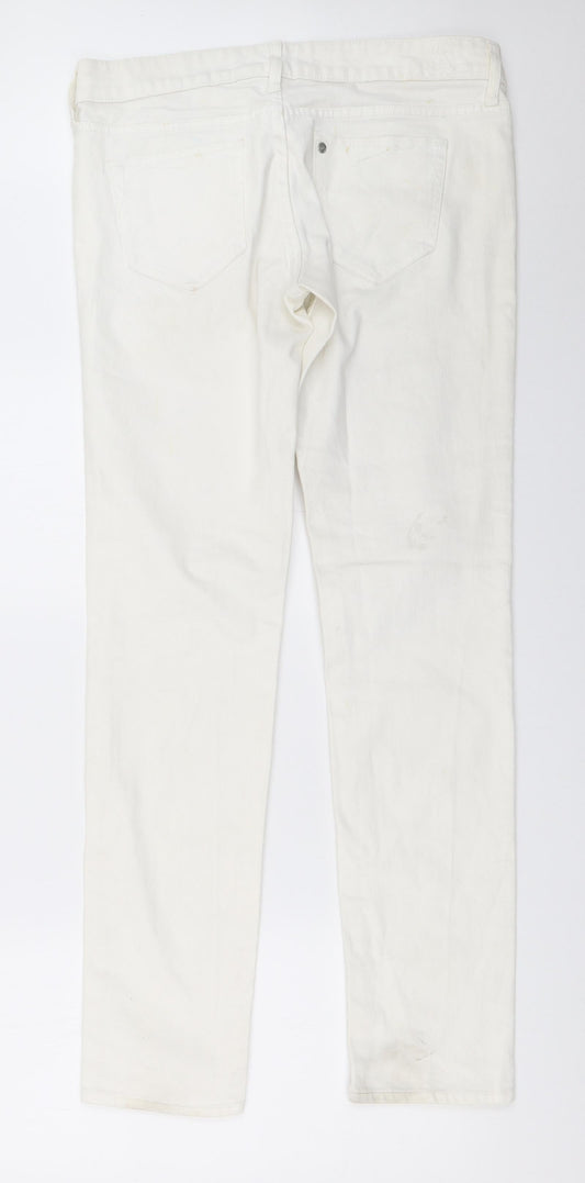 Fit Squin Womens White   Straight Jeans Size 30 in L33 in