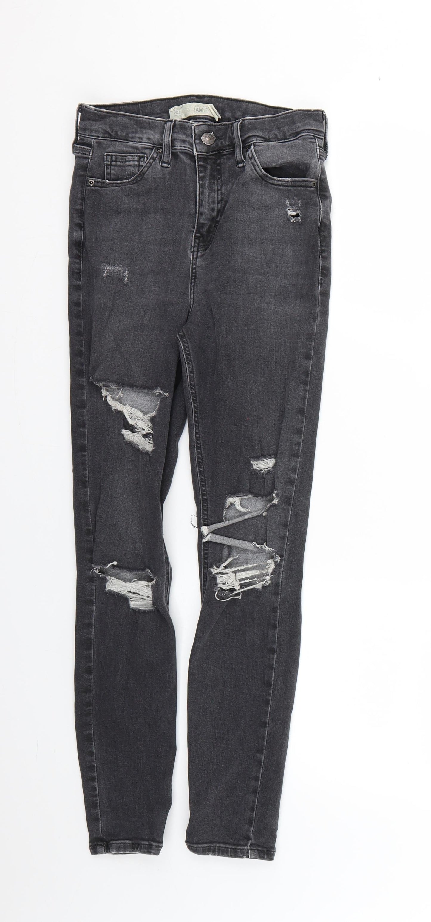 Topshop Mens Black   Skinny Jeans Size 26 L24 in