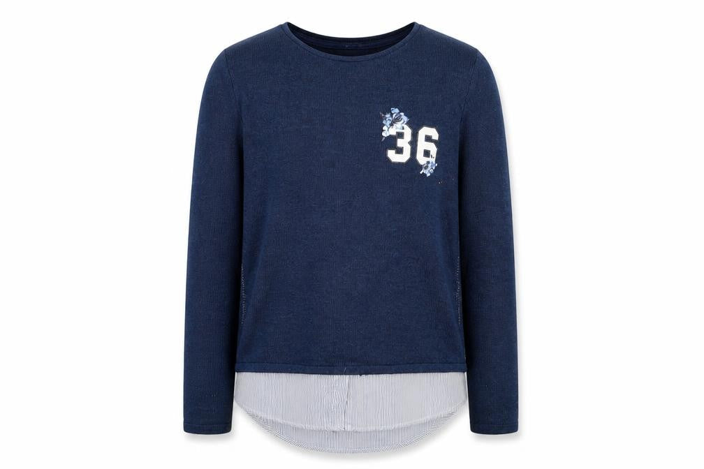 H&M Girls Blue Striped  Pullover Jumper Size 9 Years