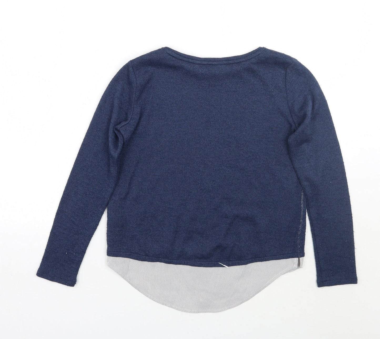 H&M Girls Blue Striped  Pullover Jumper Size 9 Years